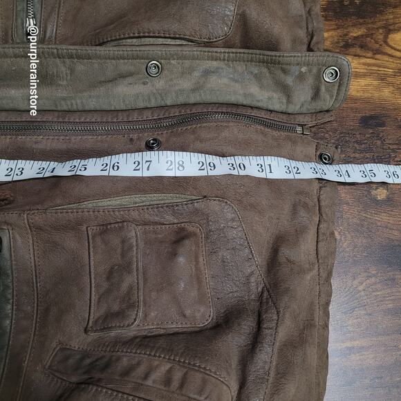 Vtg Exploration Leather Field Chore Barn Coat Jacket XXL Brown Preppy 90's - Picture 9 of 12